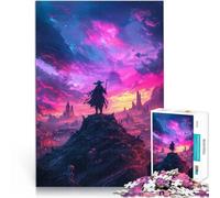 Puzzle for teenagers 1000 Pieces Silhouetted Warrior at Sunset Für Familienspaß Tolles Geschenk für Spiele52x38cm