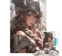 Puzzle for Teenagers 1000 Pieces Silver Haired Warrior Woman Help The Brain Exercise Pattern Assembly Toy Wall Decor for And 14 Years And over (38X52cm)