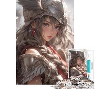 Puzzle for Teenagers 1000 Pieces Silver Haired Warrior Woman Help The Brain Exercise Pattern Assembly Toy Wall Decor for And 14 Years And over (38X26cm)