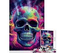 Puzzle for Teenagers 1000 Pieces Skull Smoking Weed Toy Wall Decor Great Gift for Games Relaxing Games Artists Collection, Fine Art Size 50x75cm
