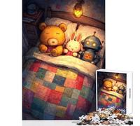 Puzzle for Teenagers 1000 Pieces Sleeping Toys in Bedtime Scene Jigsaw Puzzles 1000 Brain Teaser Game Gifts Birthday But Fun And Humorous (38x26cm)