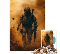 Puzzle for Teenagers 1000 Pieces Soldier in Dust Cloud Fun at Home Activities, For Family Fun Anti-Stress Toys Suitable for Ages 14 And Up (38x26cm)