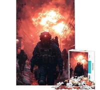 Puzzle for Teenagers 1000 Pieces Soldiers in Post-Apocalyptic City Learning Educational Toys Practical Game Analysis And Logic Gifts Ideas (Size 38x26cm)