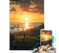 Puzzle for Teenagers 1000 Pieces Sunset on The Sea Learning Educational Toys Practical Game Analysis And Logic Gifts Ideas (Size 38x52cm)