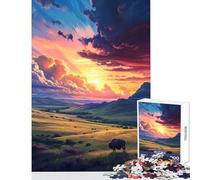 Puzzle for Teenagers 1000 Pieces Sunsets over A Wide Area Happy Family Pastime Experience Great Holiday Giftsing Surprise (38X52cm)
