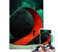 Puzzle for Teenagers 1000 Pieces Surreal Sphere Stairway Educational Challenge Precision Cutting Practical Game for 14+ Puzzle Game Offered (50x75cm)