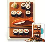 Puzzle for Teenagers 1000 Pieces Sushi Platter Illustration Flawless Edge Fun Mental Skill Game Quiet Fun Play Birthday Art Play (50x75cm)