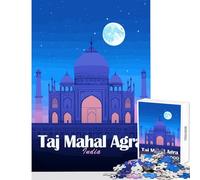 Puzzle for Teenagers 1000 Pieces Taj Mahal Agra India Night Jigsaw for Teenagers Difficult Hard Fun Activities at Home Challenging Game Toys (50x75cm)