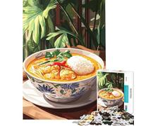 Puzzle for Teenagers 1000 Pieces Thai Curry with Rice Educational Challenge Precision Cutting Practical Game for 14+ Puzzle Game Offered (38x26cm)