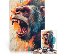 Puzzle for teenagers 1000 Pieces The Angry Gorilla Trainieren Sie Ihr Gehirn und Ihre Hände für Heimdekoration52x38cm