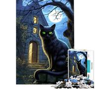 Puzzle for Teenagers 1000 Pieces The Cat Haunting Gaze Help The Brain Exercise Pattern Assembly Toy Wall Decor for And 14 Years And over (38X52cm)