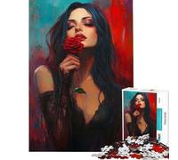 Puzzle for Teenagers 1000 Pieces The Rose of Darkness Educational Challenge Learning Educational Home Decoration Toys for And from 14 Years And over (38x52cm)