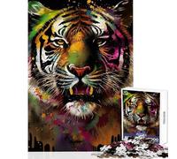 Puzzle for Teenagers 1000 Pieces Tiger Colorful Jigsaw Puzzles 1000 Brain Teaser Game Gifts Birthday But Fun And Humorous (38x52cm)