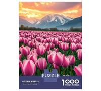 Puzzle for Teenagers 1000 Pieces Tulip Fields at Sunset Teenager Puzzles Brain Teaser Game Precision Cutting Unique Birthday And Gifts 52x38cm/1000pcs