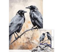 Puzzle for Teenagers 1000 Pieces Two Black Ravens Jigsaw for Teenagers Enhance Memory Challenging To Complete Toy Intellectual Game (38x52cm)