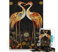 Puzzle for Teenagers 1000 Pieces Two Crane Lovers Gustav Style Flawless Edge Fun Mental Skill Game Quiet Fun Play Birthday Art Play(38x26cm)
