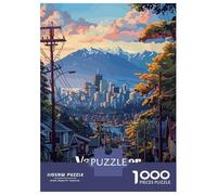 Puzzle for Teenagers 1000 Pieces Vancouver Cityscape Jigsaw for Adults Brain Teaser Game Pattern Assembly for Birthday, Chrismas 70x50cm/1000pcs