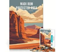 Puzzle for Teenagers 1000 Pieces Wadi Rum Protected Area Flawless Edge Fun Mental Skill Game Quiet Fun Play Birthday Art Play(38x26cm)