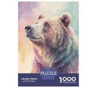 Puzzle for Teenagers 1000 Pieces Watercolor Bear Portrait Jigsaw for Adults Brain Teaser Game Pattern Assembly for Birthday, Chrismas 52x38cm/1000pcs
