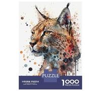 Puzzle for Teenagers 1000 Pieces Wild Cat Watercolor Puzzles for Adults Relaxing Games Wall Decoration Deal As Gifts for The Whole Family 70x50cm/1000pcs