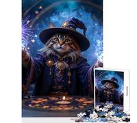 Puzzle for Teenagers 1000 Pieces Wizard Cat Casting Magic Jigsaw Puzzles for Teenagers Analysis And Logic Parent-child Interaction Birthday Present, Gifts, (38x26cm)