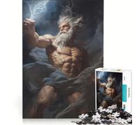 Puzzle for Teenagers 1000 Pieces Zeus Greek Mythology Impossible Game Birthday Present with Matching Poster And Trivia Sheet 38x26cm