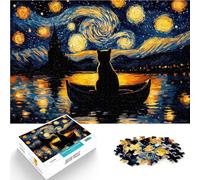 Puzzle for teenagers 2000 Pieces Cat under The Starry Night Lernspiele denn eignet sich ideal als Geschenk für die ganze Familie70x100cm