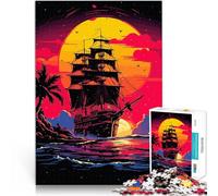 Puzzle for teenagers 2000 Pieces Retro Synth Ship Pixel Art Präzisionsschnitt Lernspiel für Geburtstag, Weihnachten70x100cm