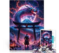 Puzzle for teenagers 2000 Pieces Samurai Dragon Super Moon Intellektuelles Spiel einzigartiges Herausforderungsspiel70x100cm