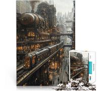 Puzzle for teenagers 2000 Pieces Steampunk Cityscape Schwierig und herausfordernd einzigartiges Herausforderungsspiel70x100cm