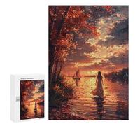 Puzzle for Teenagers 300 PCS Autumn Sunset Walk Jigsaw Puzzles for Adults Pattern Assembly Fun Activities at Home Challenging Game Toys 300 PCS