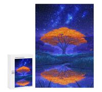 Puzzle for Teenagers 300 PCS Enchanted Forest Pond Night Jigsaw Puzzles for Adults Pattern Assembly Fun Activities at Home Challenging Game Toys 300 PCS