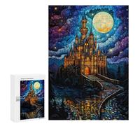 Puzzle for Teenagers 300 PCS Magical Castle Night Scene Jigsaw Puzzles for Adults Pattern Assembly Fun Activities at Home Challenging Game Toys 300 PCS