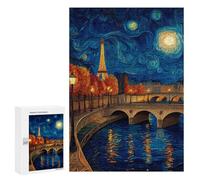 Puzzle for Teenagers 300 PCS Parisian Night Sky Art Jigsaw Puzzles for Adults Pattern Assembly Fun Activities at Home Challenging Game Toys 300 PCS