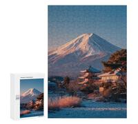 Puzzle for Teenagers 300 PCS Snowy Mountain Zen Temple Jigsaw Puzzles for Adults Pattern Assembly Fun Activities at Home Challenging Game Toys 300 PCS