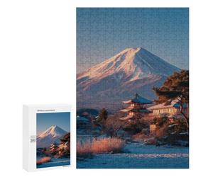 Puzzle for Teenagers 300 PCS Snowy Mountain Zen Temple Jigsaw Puzzles for Adults Pattern Assembly Fun Activities at Home Challenging Game Toys 300 PCS