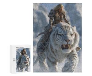 Puzzle for Teenagers 300 PCS Snowy Tiger Adventure Jigsaw Puzzles for Adults Pattern Assembly Fun Activities at Home Challenging Game Toys 300 PCS