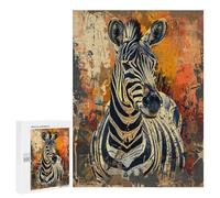 Puzzle for Teenagers 500 PCS Abstract Zebra Art Print Jigsaw Puzzles for Adults Pattern Assembly Fun Activities at Home Challenging Game Toys 500 PCS