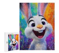 Puzzle for Teenagers 500 PCS Colorful Bunny Painting Artwork Jigsaw Puzzles for Adults Pattern Assembly Fun Activities at Home Challenging Game Toys 500 PCS