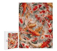Puzzle for Teenagers 500 PCS Colorful Koi Fish Painting-7 Jigsaw Puzzles for Adults Pattern Assembly Fun Activities at Home Challenging Game Toys 500 PCS