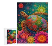 Puzzle for Teenagers 500 PCS Colorful Sea Turtle Art Print Jigsaw Puzzles for Adults Pattern Assembly Fun Activities at Home Challenging Game Toys 500 PCS