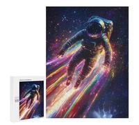 Puzzle for Teenagers 500 PCS Cosmic Astronaut Rainbow Jigsaw Puzzles for Adults Pattern Assembly Fun Activities at Home Challenging Game Toys 500 PCS