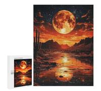 Puzzle for Teenagers 500 PCS Desert Moonlit Reflections Jigsaw Puzzles for Adults Pattern Assembly Fun Activities at Home Challenging Game Toys 500 PCS