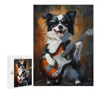 Puzzle for Teenagers 500 PCS Dog Playing Guitar Art Print -1 Jigsaw Puzzles for Adults Pattern Assembly Fun Activities at Home Challenging Game Toys 500 PCS