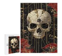 Puzzle for Teenagers 500 PCS Gothic Skull Wall Art Decor Jigsaw Puzzles for Adults Pattern Assembly Fun Activities at Home Challenging Game Toys 500 PCS