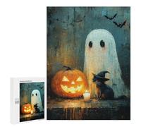 Puzzle for Teenagers 500 PCS Halloween Ghost And Cat Scene-2 Jigsaw Puzzles for Adults Pattern Assembly Fun Activities at Home Challenging Game Toys 500 PCS