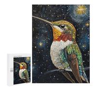 Puzzle for Teenagers 500 PCS Hummingbird Starry Night Jigsaw Puzzles for Adults Pattern Assembly Fun Activities at Home Challenging Game Toys 500 PCS
