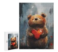 Puzzle for Teenagers 500 PCS Love Bear with Heart Jigsaw Puzzles for Adults Pattern Assembly Fun Activities at Home Challenging Game Toys 500 PCS