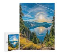 Puzzle for Teenagers 500 PCS Nature's Rainbow Halo Over Lake Jigsaw Puzzles for Adults Pattern Assembly Fun Activities at Home Challenging Game Toys 500 PCS