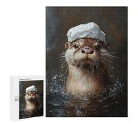 Puzzle for Teenagers 500 PCS Otter in Sailor Hat Painting-1 Jigsaw Puzzles for Adults Pattern Assembly Fun Activities at Home Challenging Game Toys 500 PCS